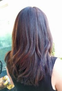 Cheveux brun balayage miel
